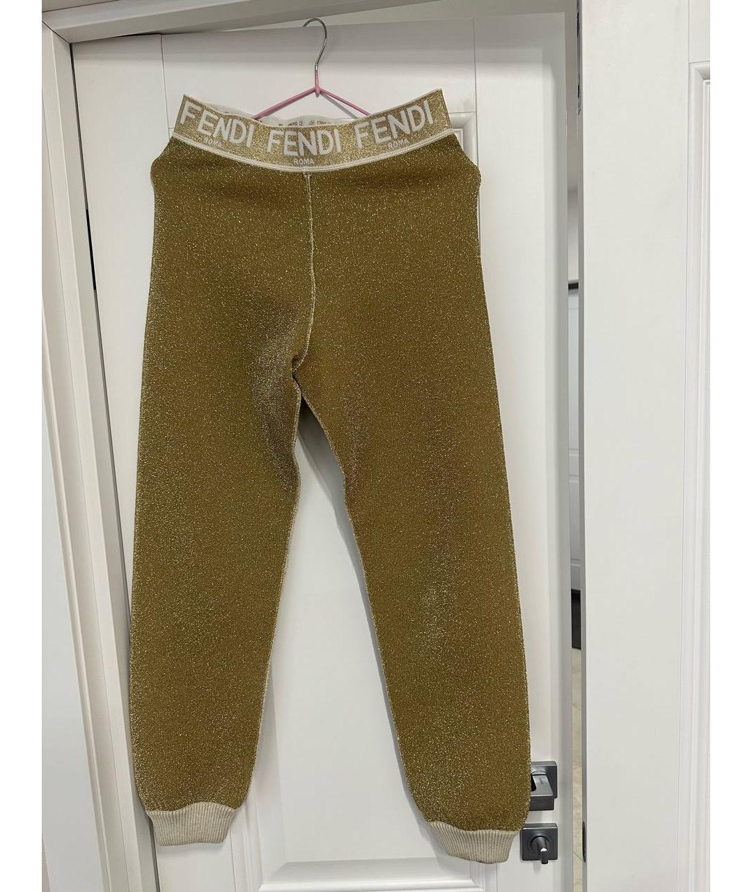 FENDI Золотой шерстяной костюм с брюками, фото 3