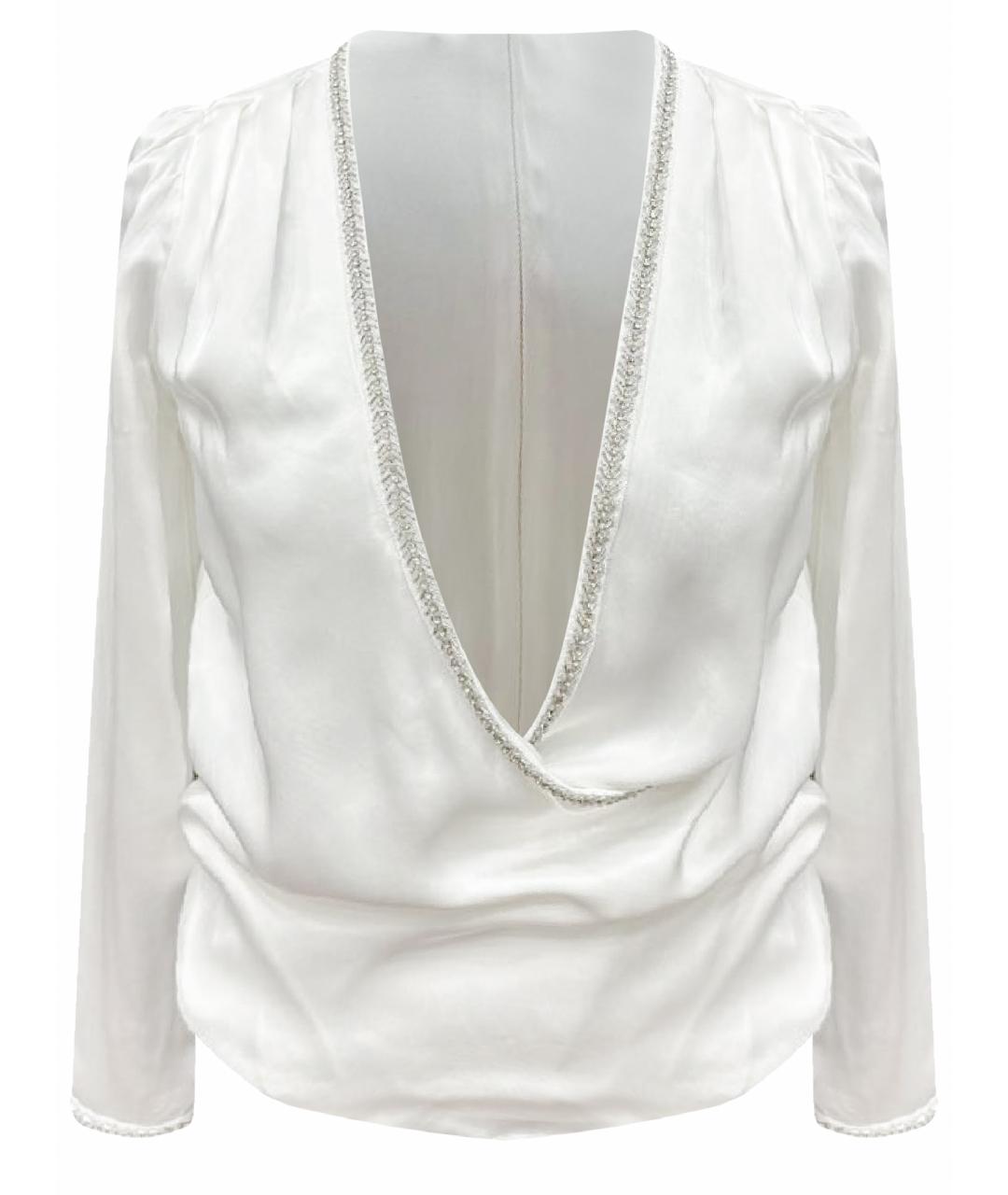 SELF-PORTRAIT Белая атласная блузы, фото 1