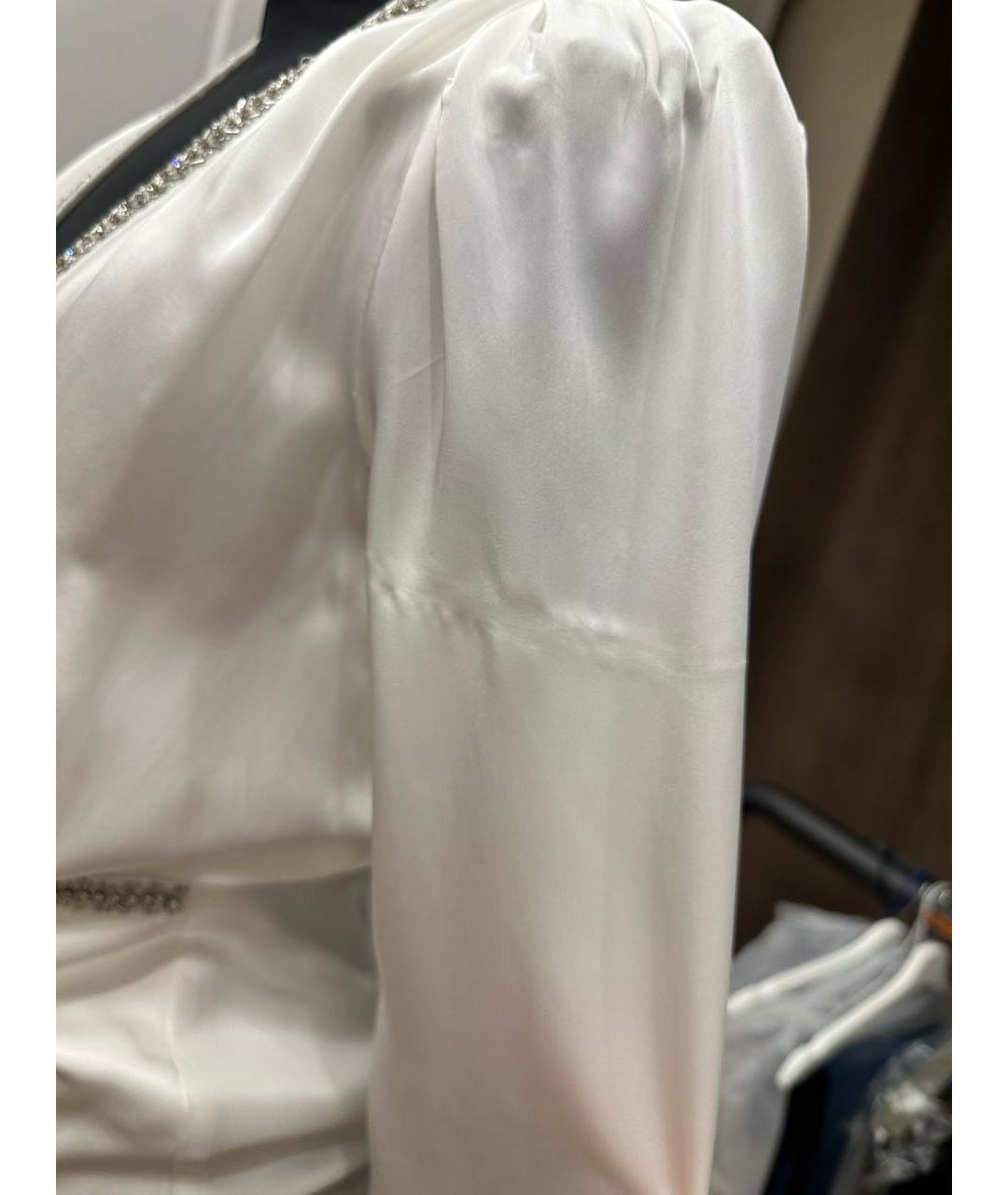 SELF-PORTRAIT Белая атласная блузы, фото 5