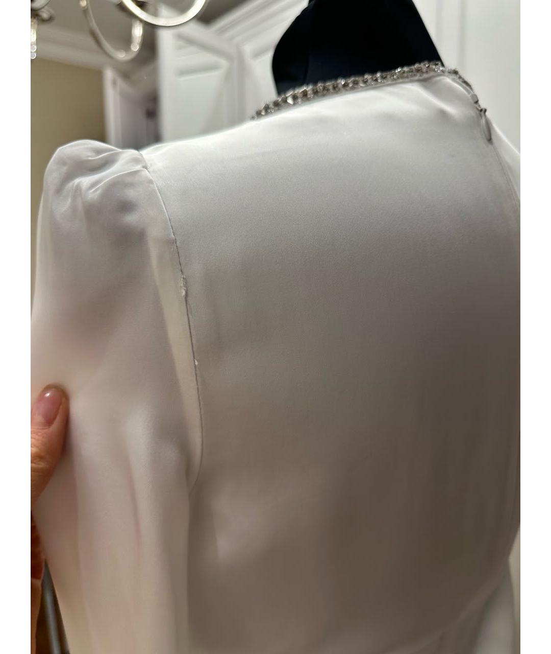 SELF-PORTRAIT Белая атласная блузы, фото 6