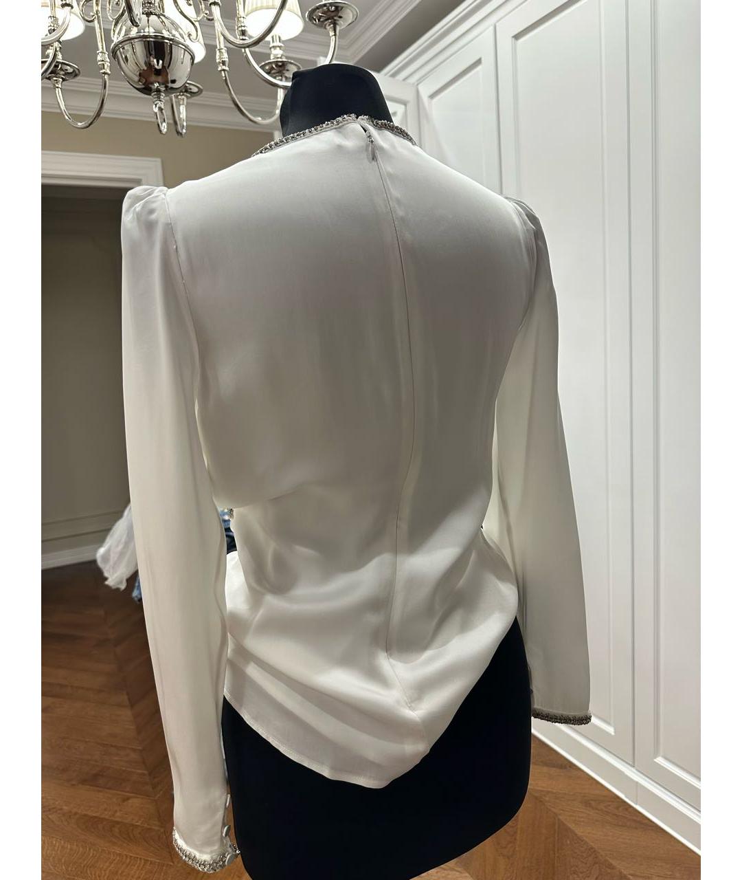 SELF-PORTRAIT Белая атласная блузы, фото 7