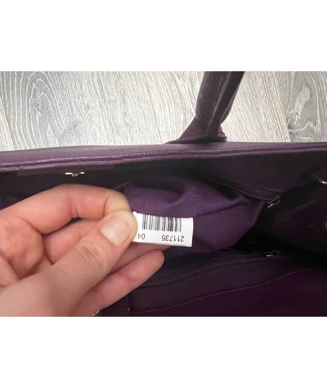 FURLA Фиолетовая кожаная сумка тоут, фото 5