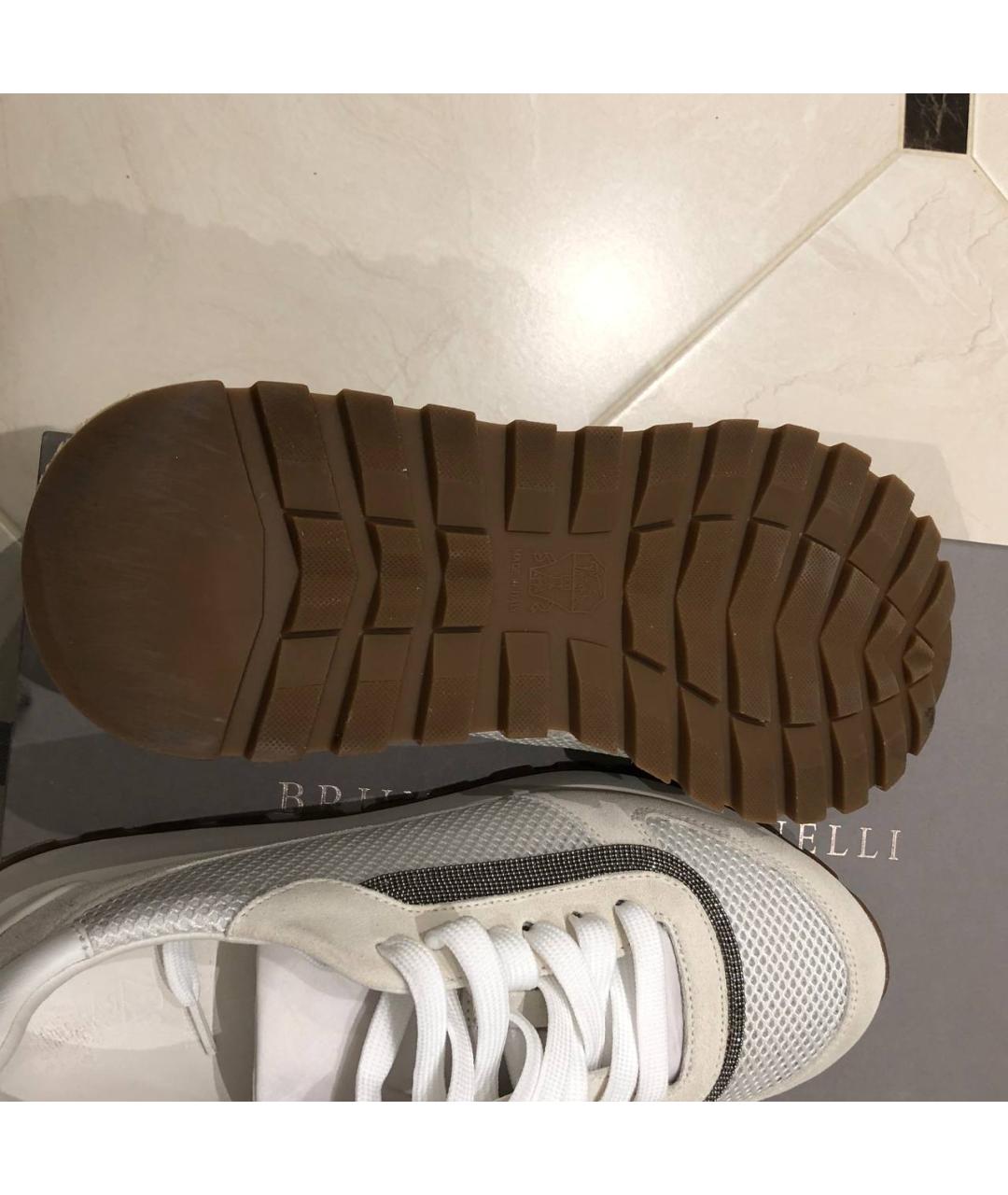 BRUNELLO CUCINELLI Белые замшевые кроссовки, фото 7