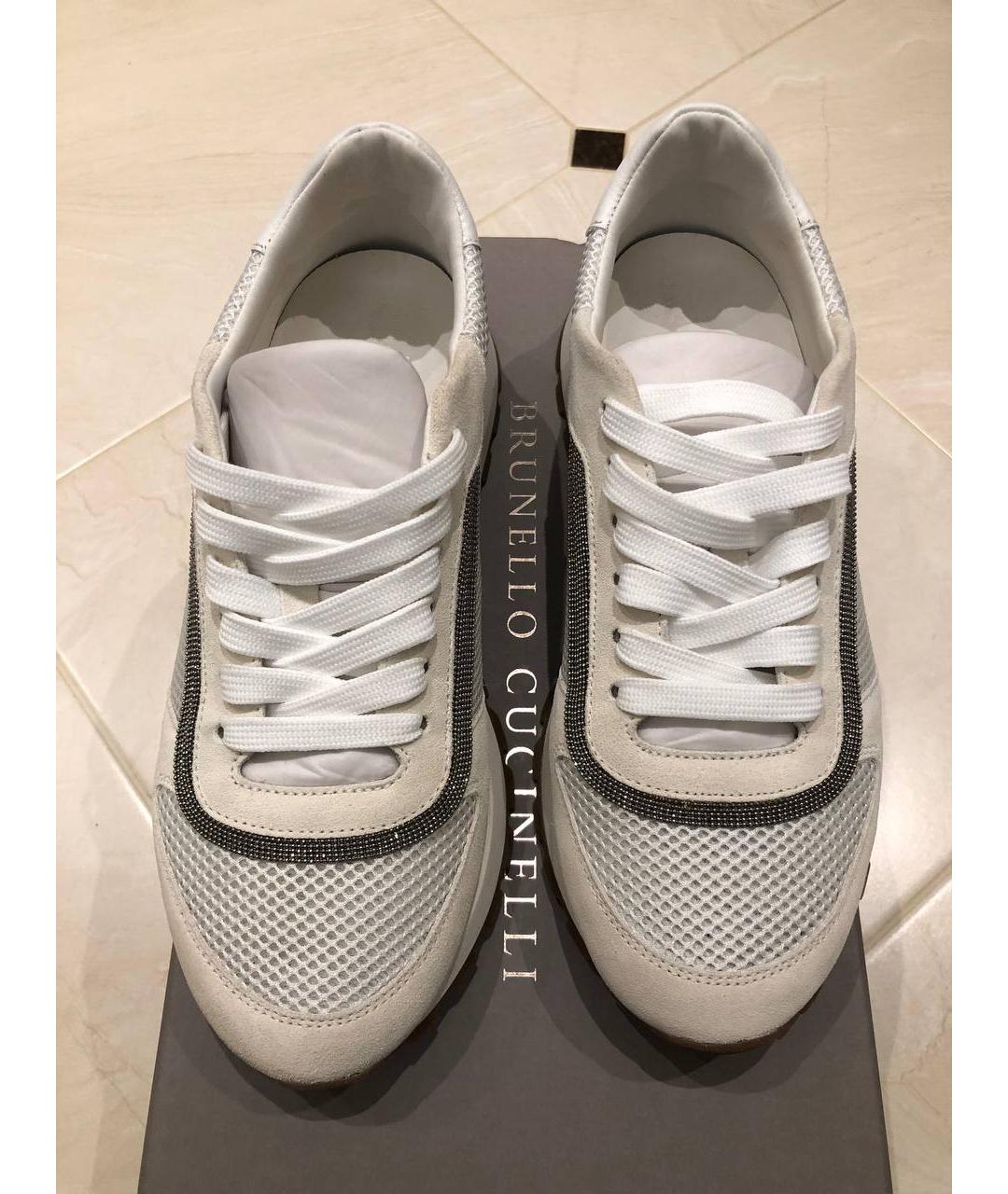 BRUNELLO CUCINELLI Белые замшевые кроссовки, фото 3