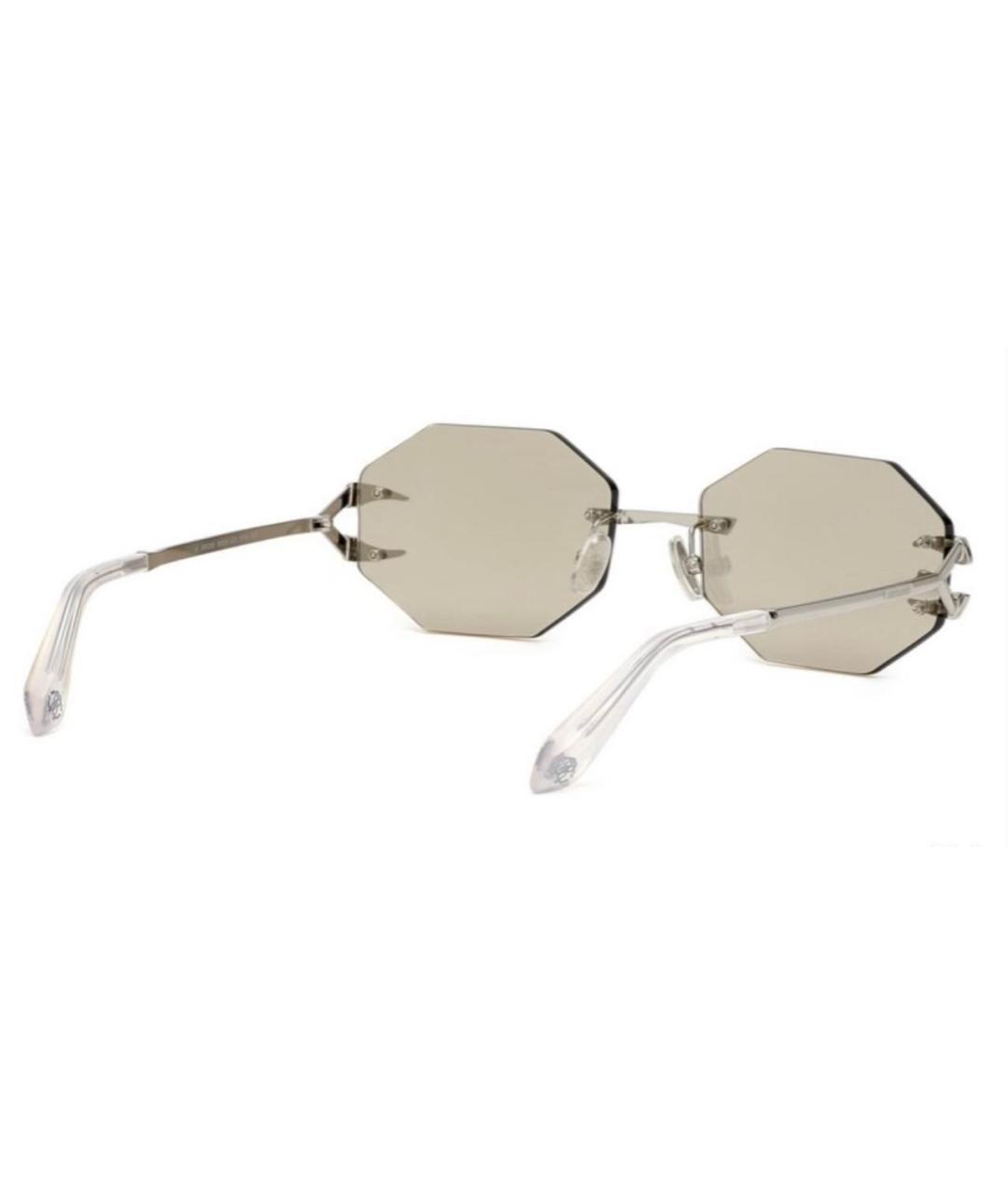 ROBERTO CAVALLI Серые металлические солнцезащитные очки, фото 3