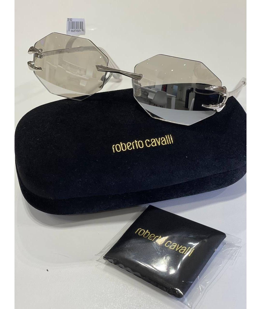 ROBERTO CAVALLI Серые металлические солнцезащитные очки, фото 4