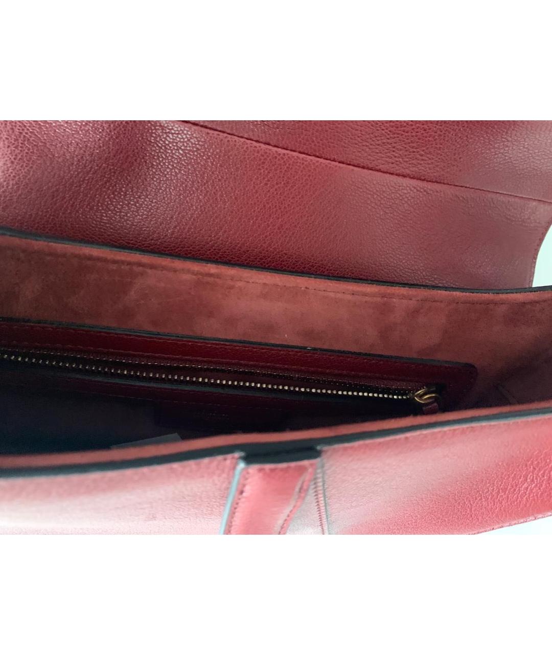 CHRISTIAN DIOR PRE-OWNED Бордовая кожаная сумка с короткими ручками, фото 5