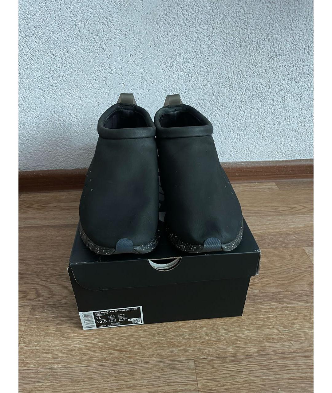 NIKE X UNDERCOVER Черные кожаные низкие кроссовки / кеды, фото 2