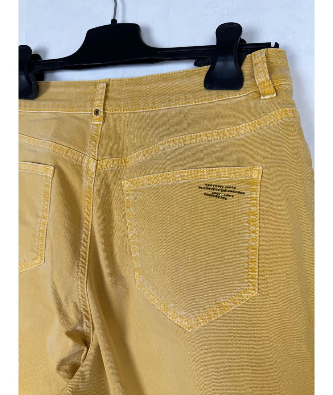 ANGELO MARANI Горчичные хлопко-эластановые прямые джинсы, фото 4