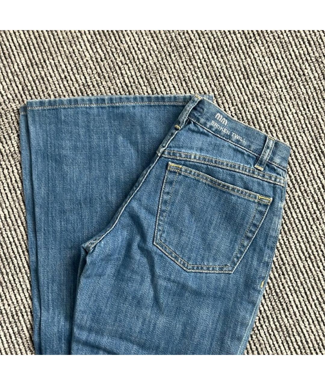 MIU MIU Синие хлопковые джинсы клеш, фото 4