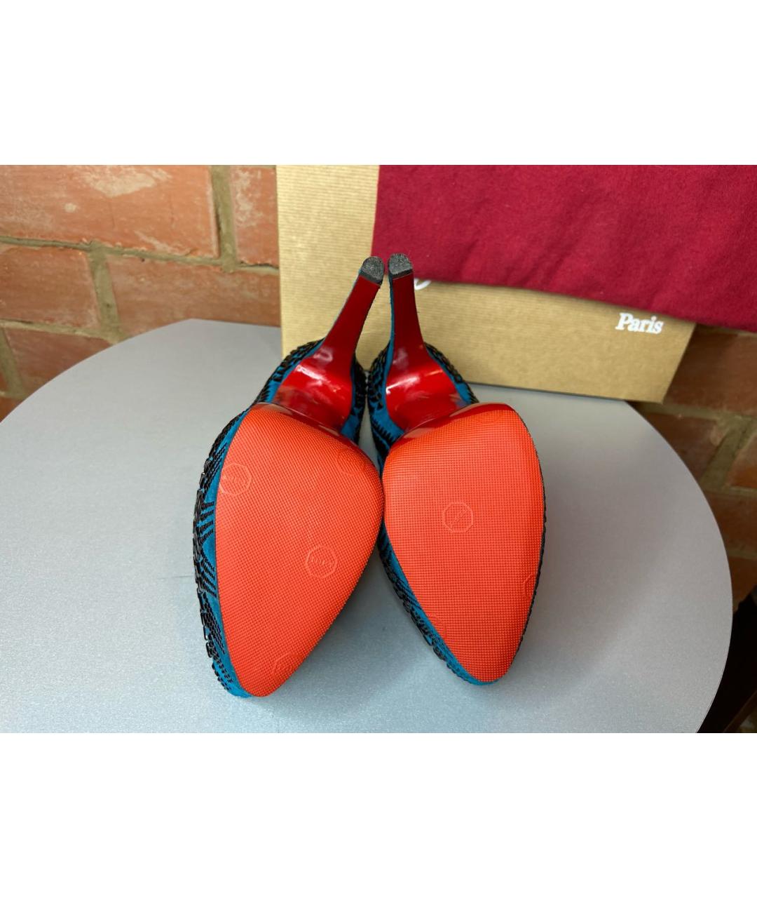 CHRISTIAN LOUBOUTIN Синие замшевые туфли, фото 7
