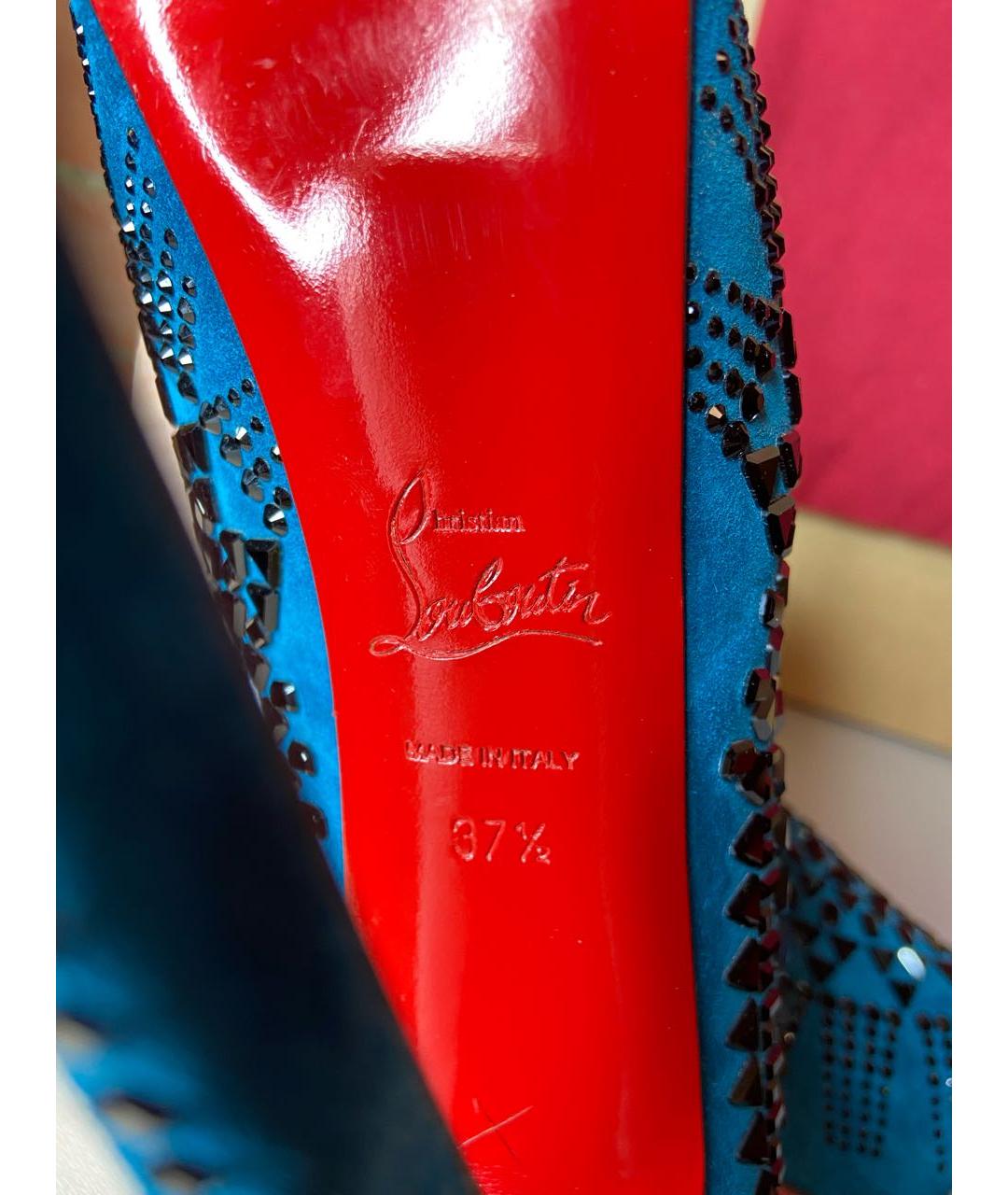 CHRISTIAN LOUBOUTIN Синие замшевые туфли, фото 8