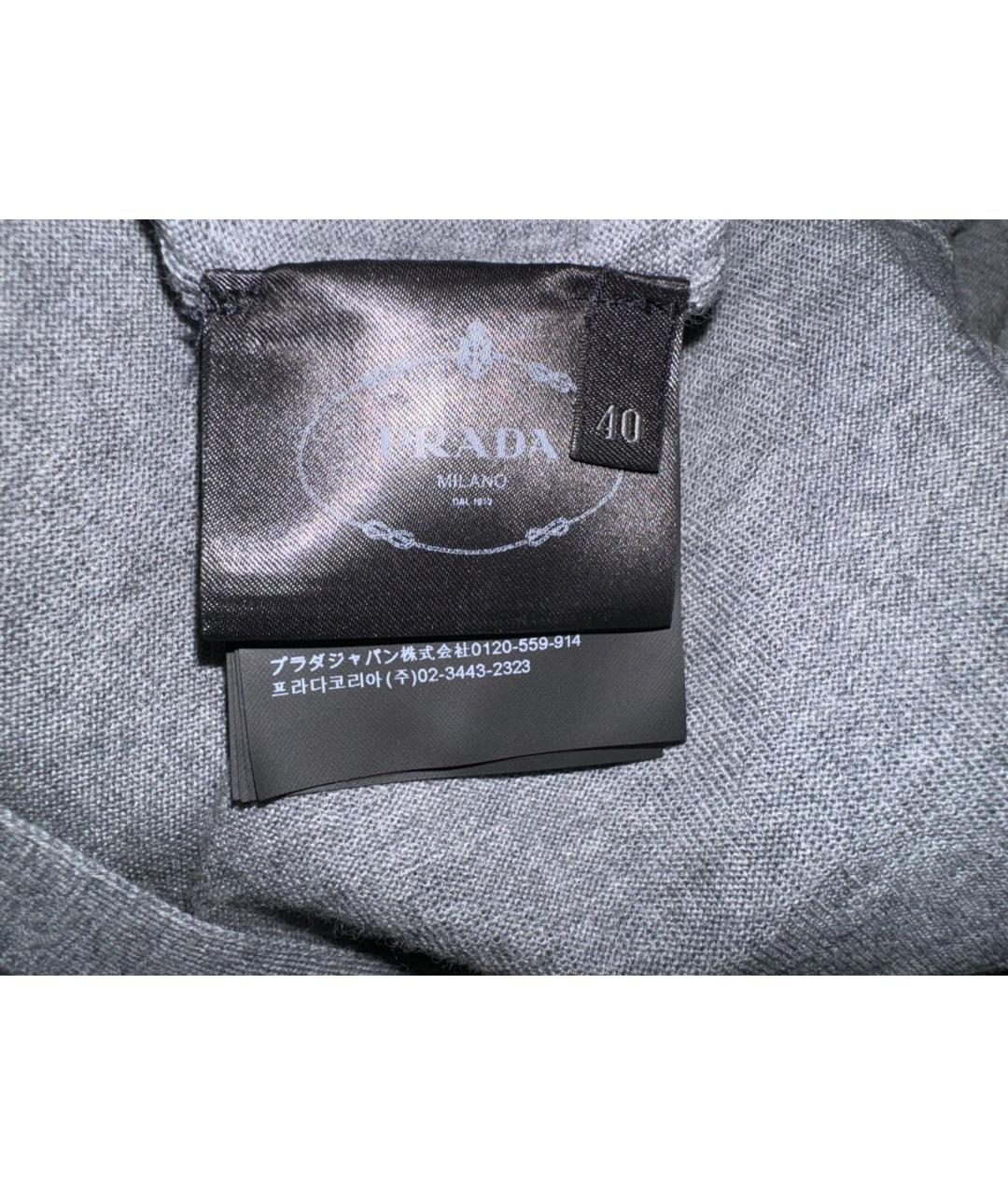 PRADA Серый шерстяной джемпер / свитер, фото 4