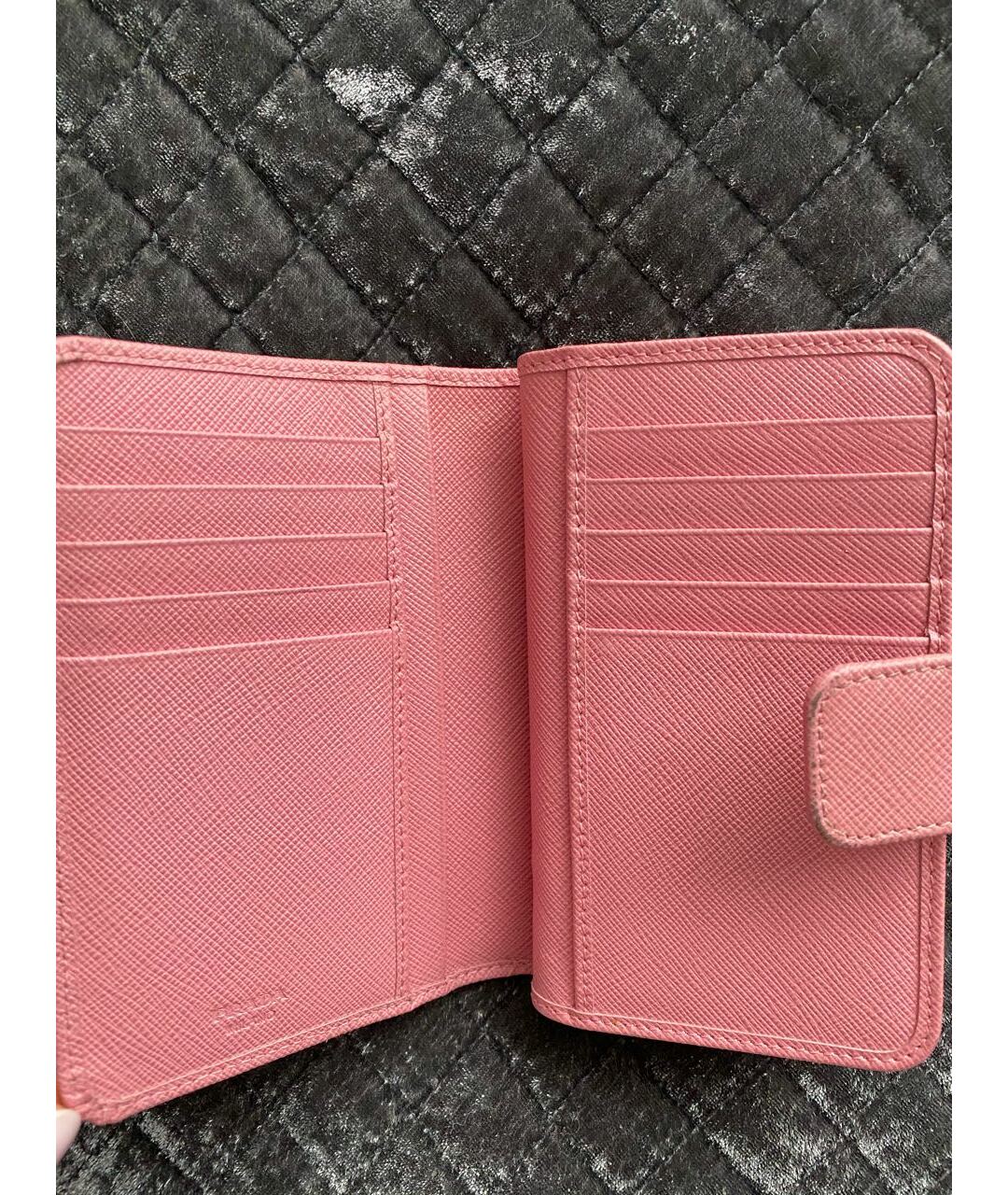 PRADA Розовый кожаный кошелек, фото 4
