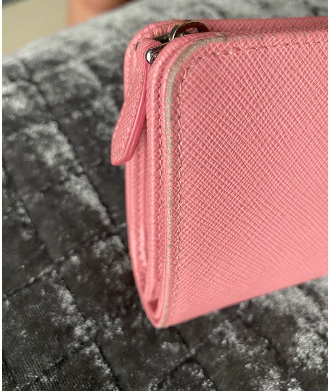 PRADA Розовый кожаный кошелек, фото 6