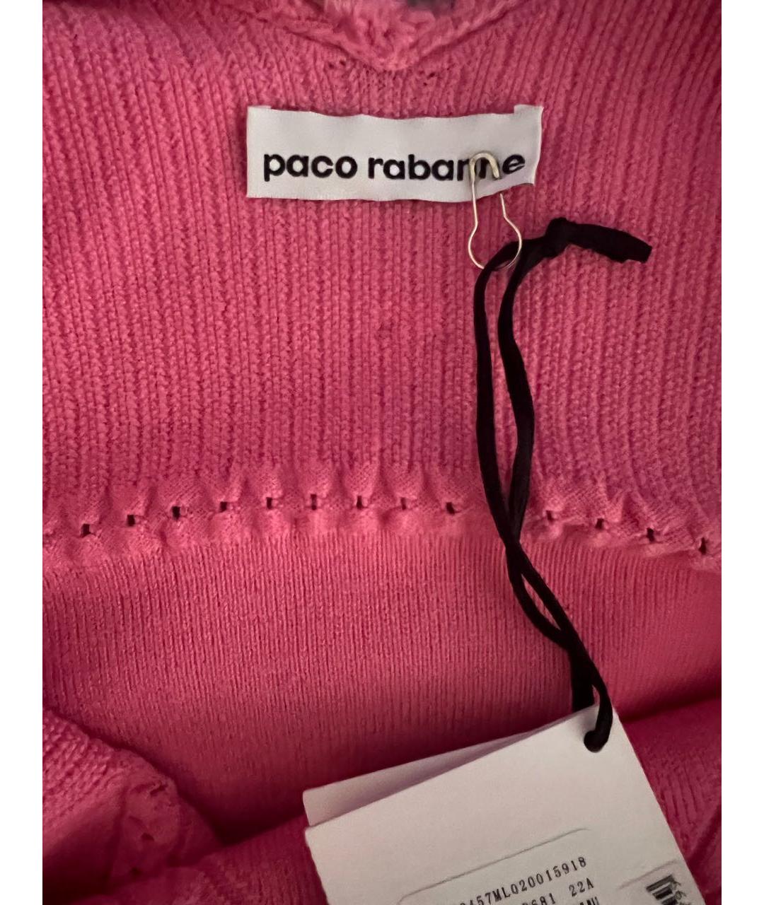 PACO RABANNE Розовое шерстяное повседневное платье, фото 8