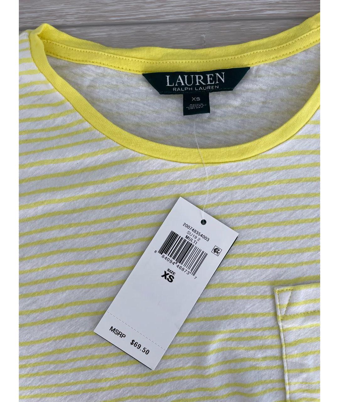 RALPH LAUREN Желтая льняная футболка, фото 4