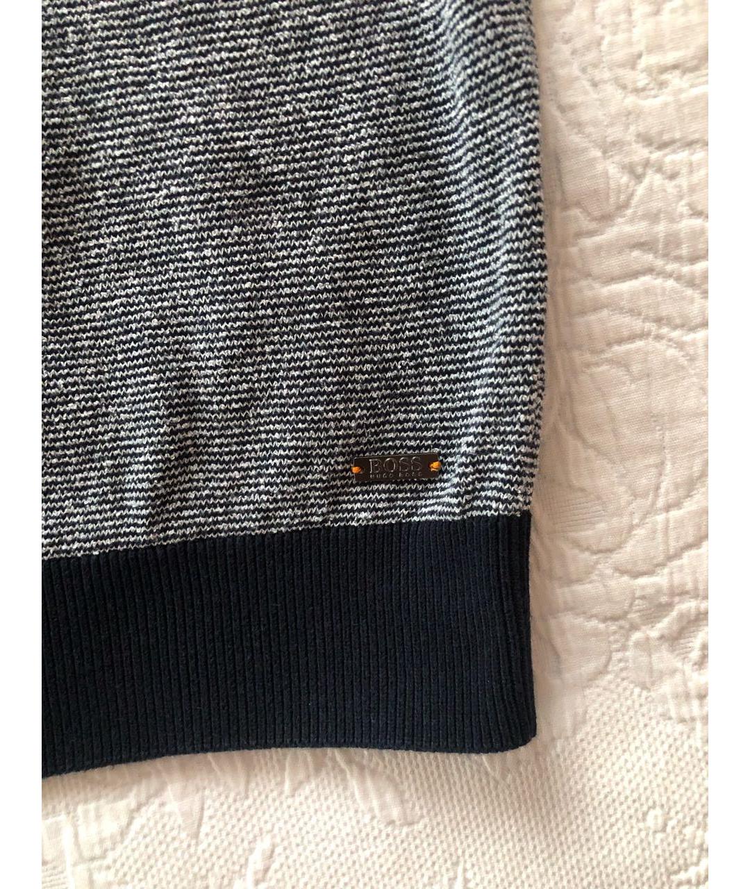 HUGO BOSS Серый хлопко-эластановый джемпер / свитер, фото 4