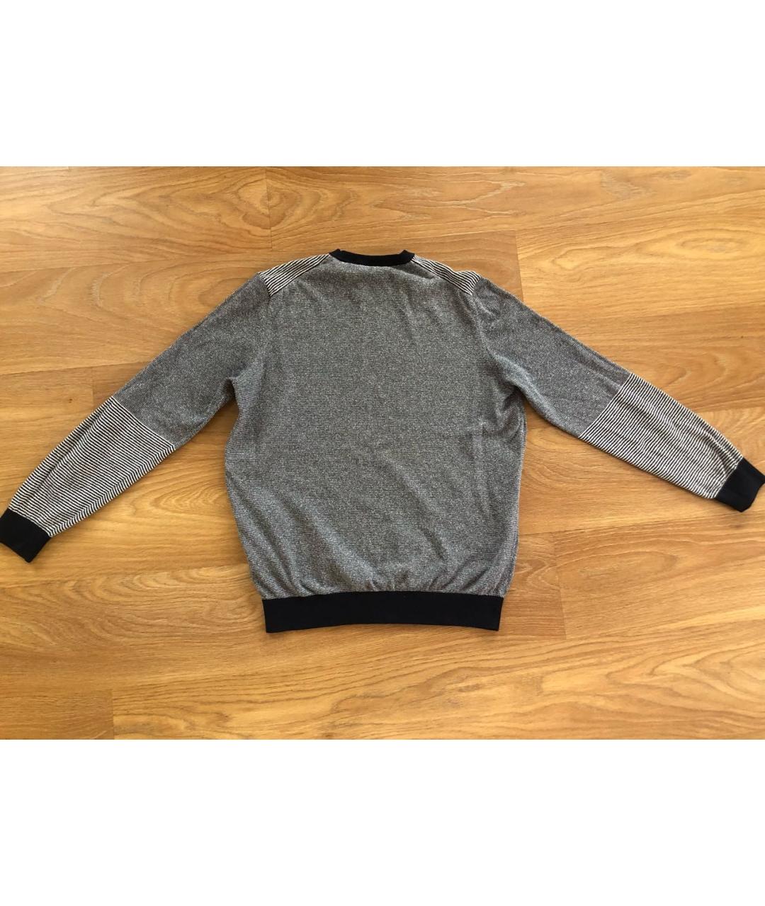 HUGO BOSS Серый хлопко-эластановый джемпер / свитер, фото 2