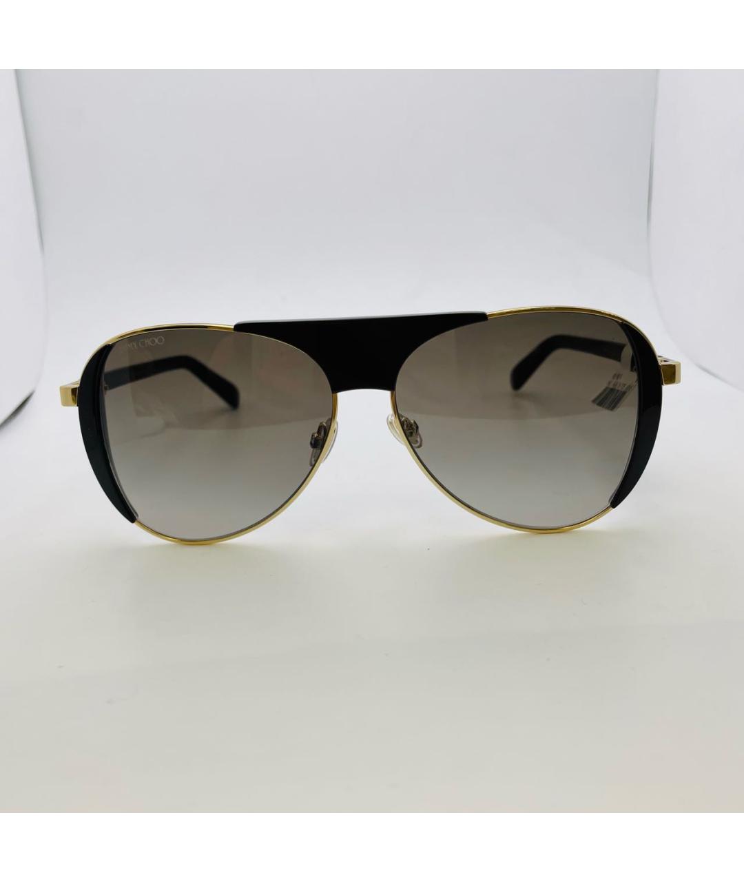 JIMMY CHOO Золотые металлические солнцезащитные очки, фото 7