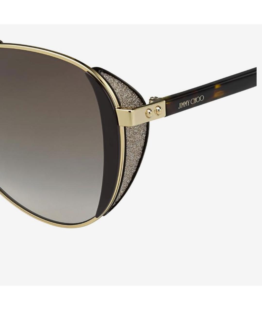 JIMMY CHOO Золотые металлические солнцезащитные очки, фото 6