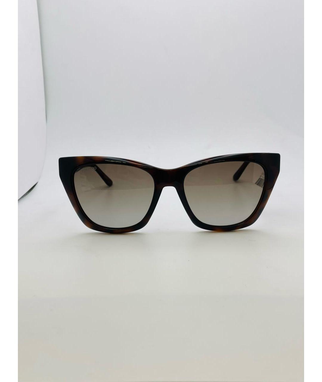 JIMMY CHOO Коричневые пластиковые солнцезащитные очки, фото 7