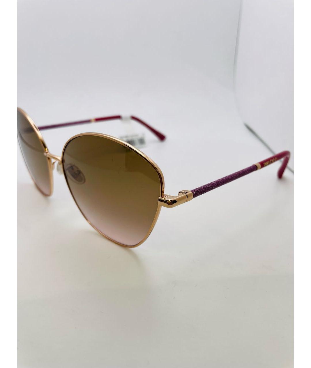 JIMMY CHOO Коричневые металлические солнцезащитные очки, фото 2