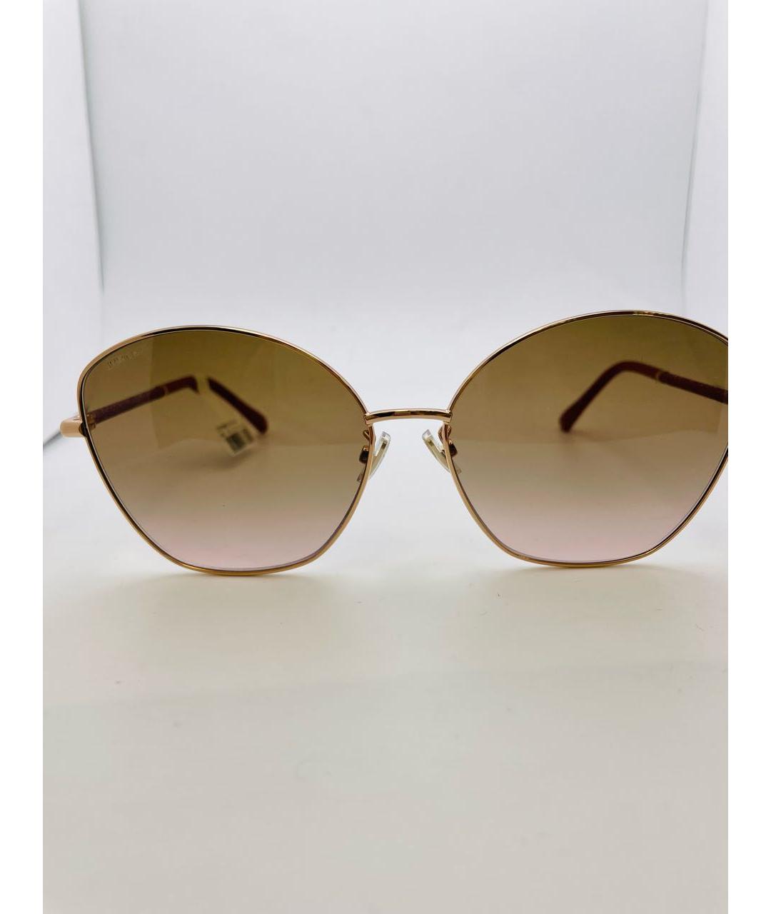 JIMMY CHOO Коричневые металлические солнцезащитные очки, фото 6