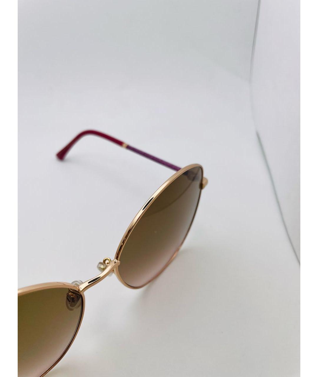 JIMMY CHOO Коричневые металлические солнцезащитные очки, фото 3