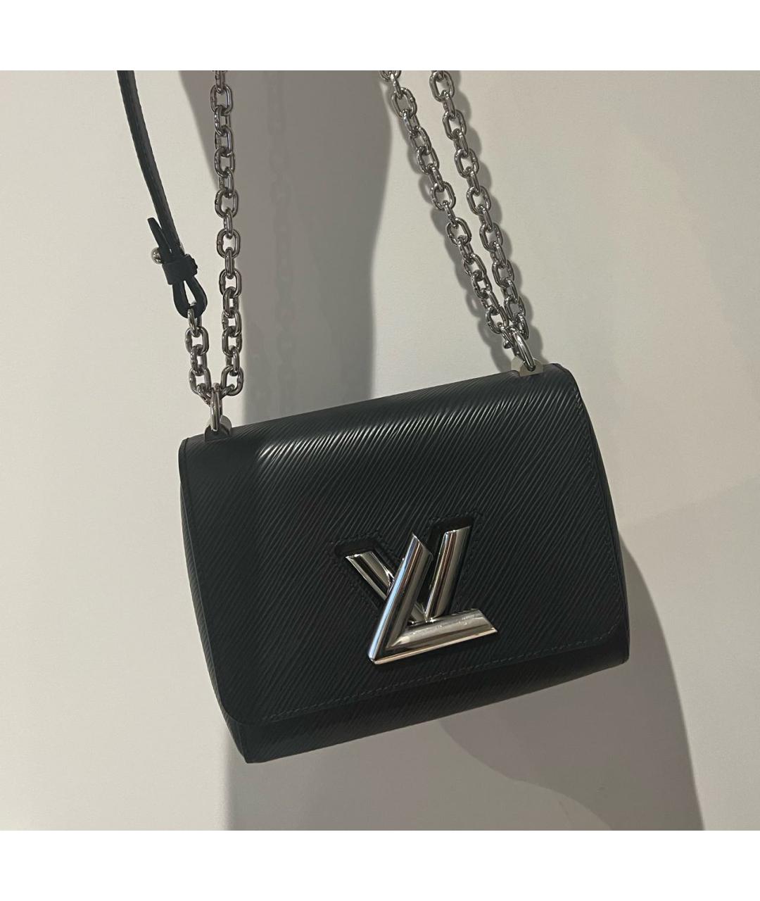 LOUIS VUITTON Черная кожаная сумка через плечо, фото 8