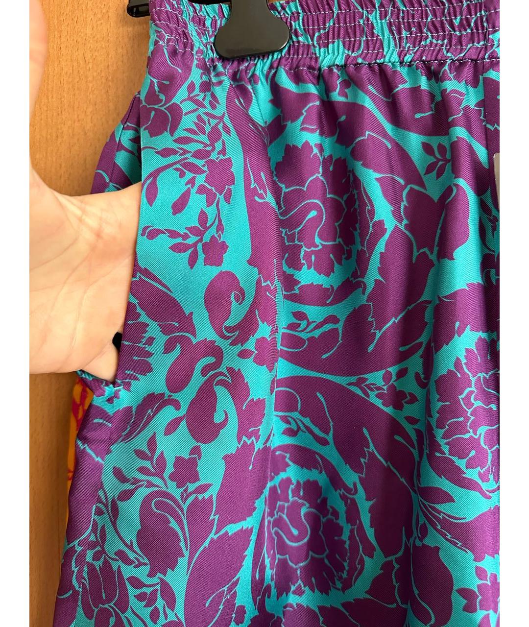 VERSACE Фиолетовые шелковые шорты, фото 2