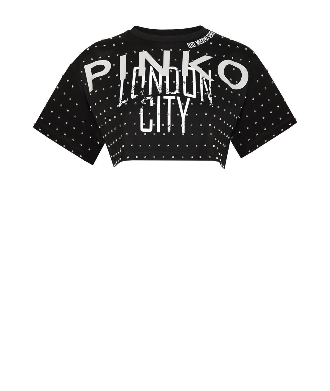 PINKO Черная хлопковая футболка, фото 1