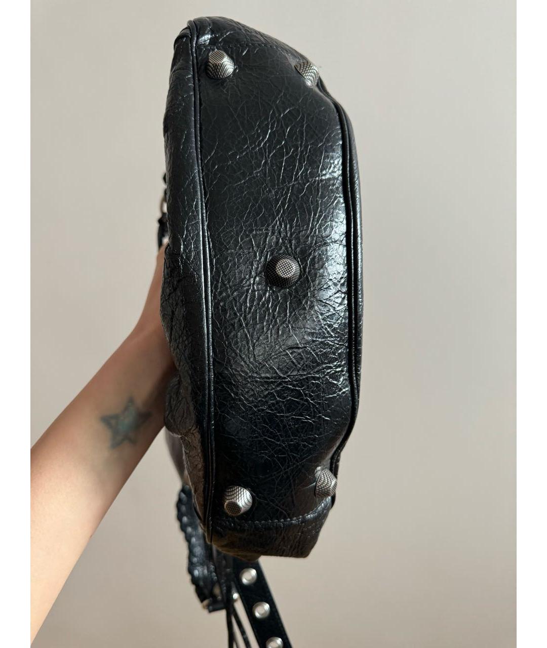 BALENCIAGA Черная кожаная сумка с короткими ручками, фото 5