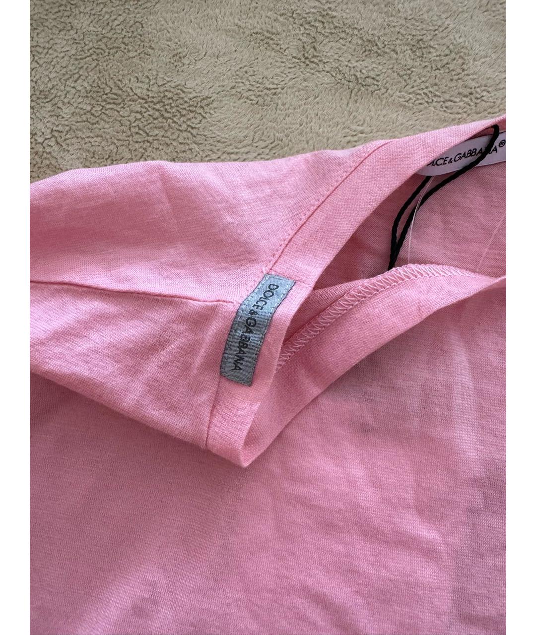 DOLCE&GABBANA Розовый хлопковый детская футболка / топ, фото 4