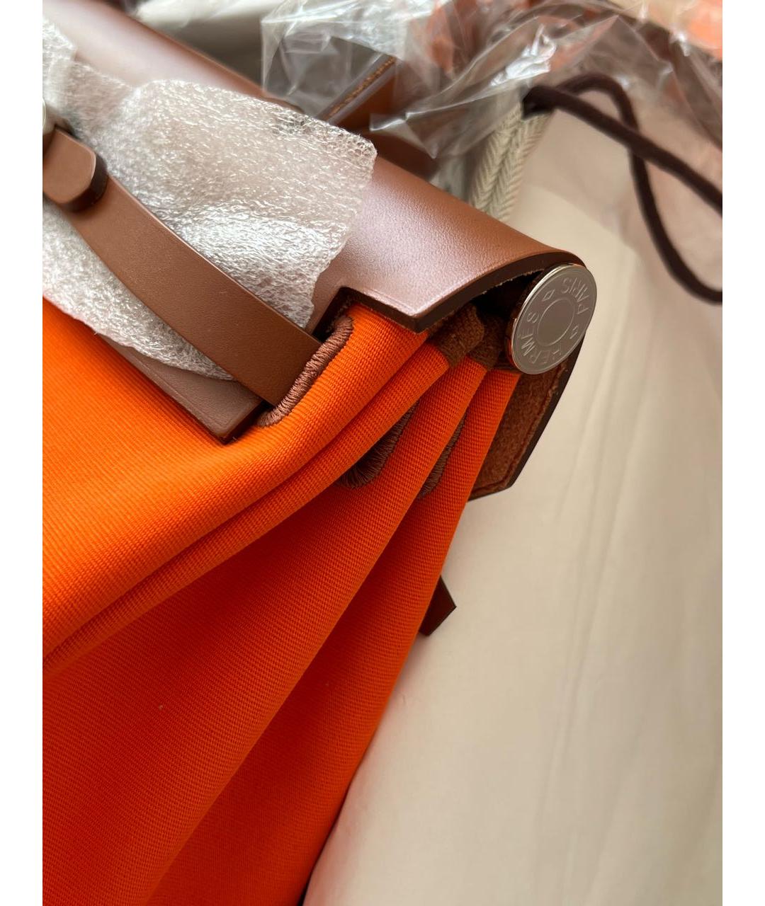 HERMES PRE-OWNED Оранжевая сумка с короткими ручками, фото 7