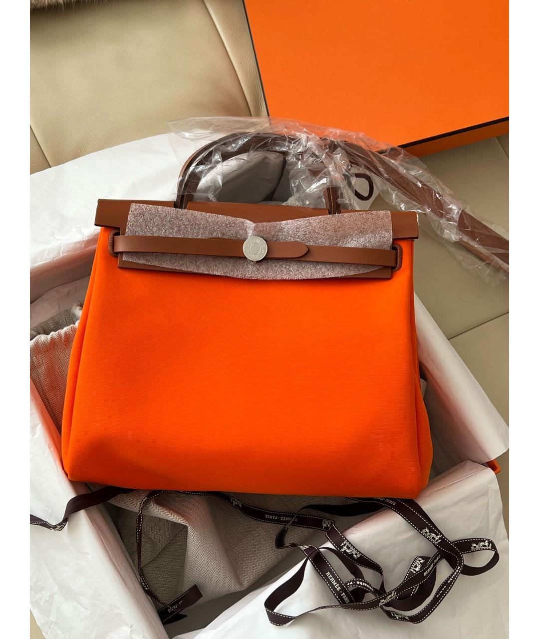 HERMES PRE-OWNED Оранжевая сумка с короткими ручками, фото 2