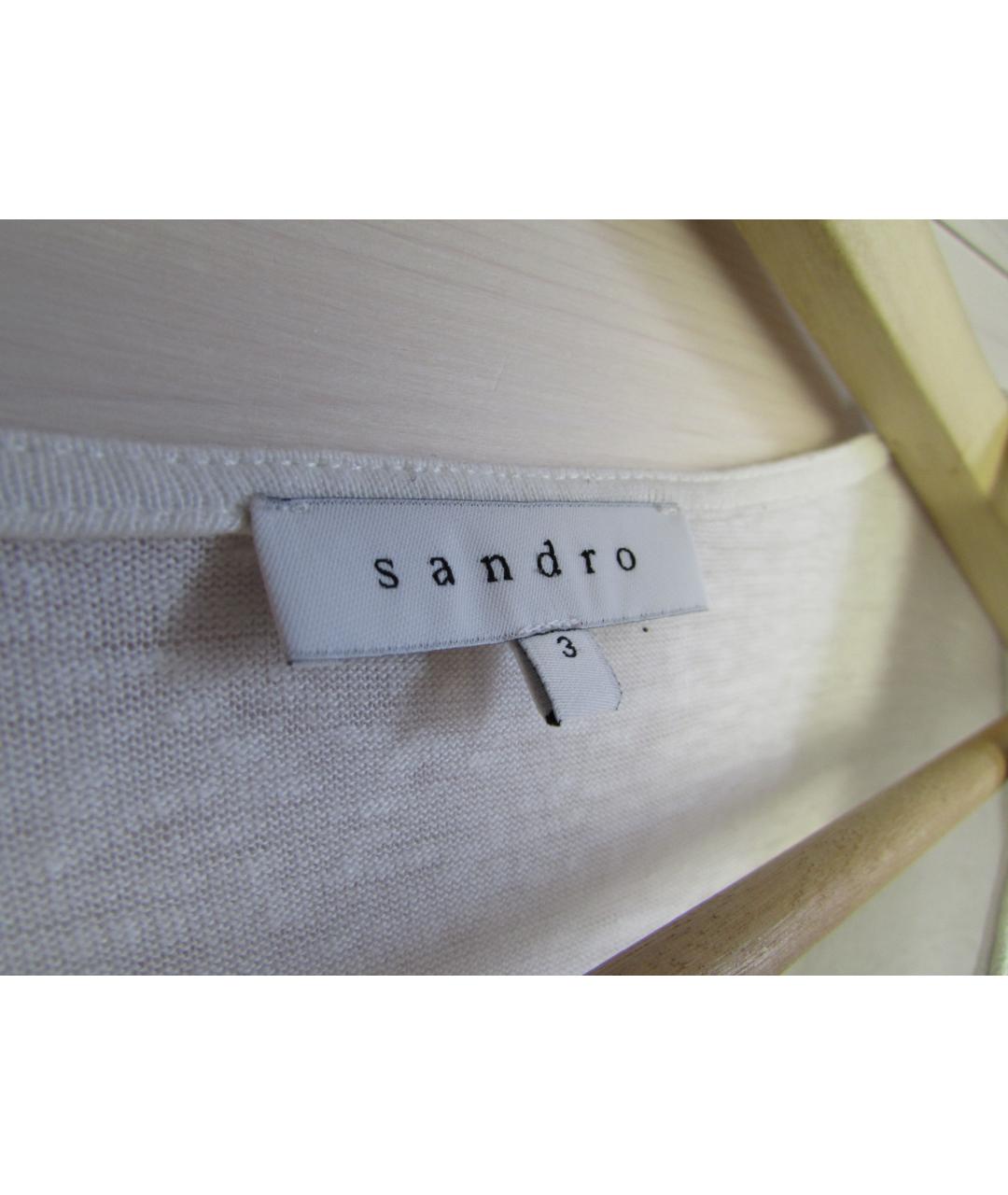 SANDRO Белый льняной джемпер / свитер, фото 3