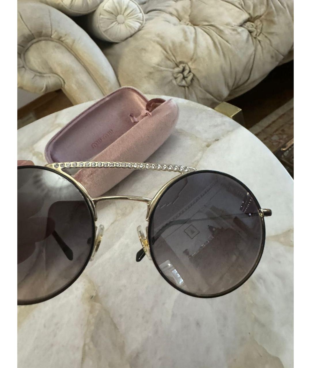 MIU MIU Черные металлические солнцезащитные очки, фото 2