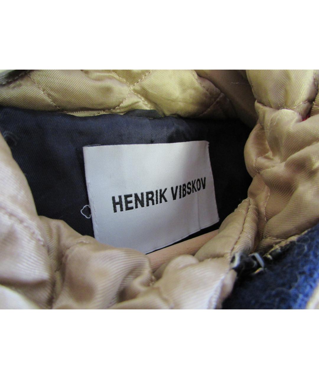 HENRIK VIBSKOV Синее шерстяное пальто, фото 3