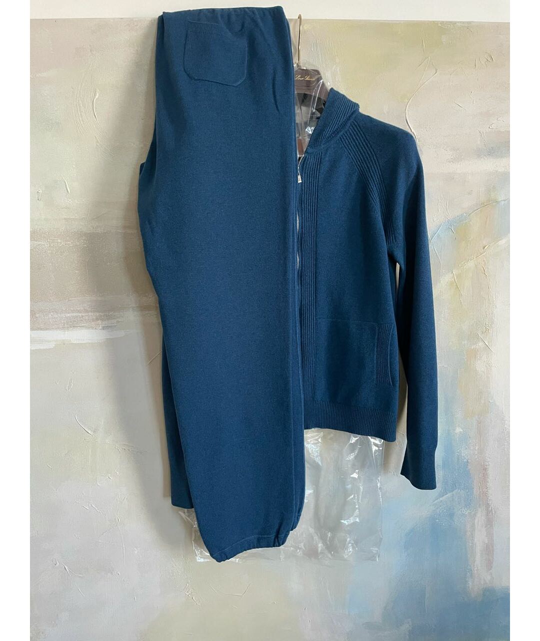 LORO PIANA Синий кашемировый костюм с брюками, фото 2