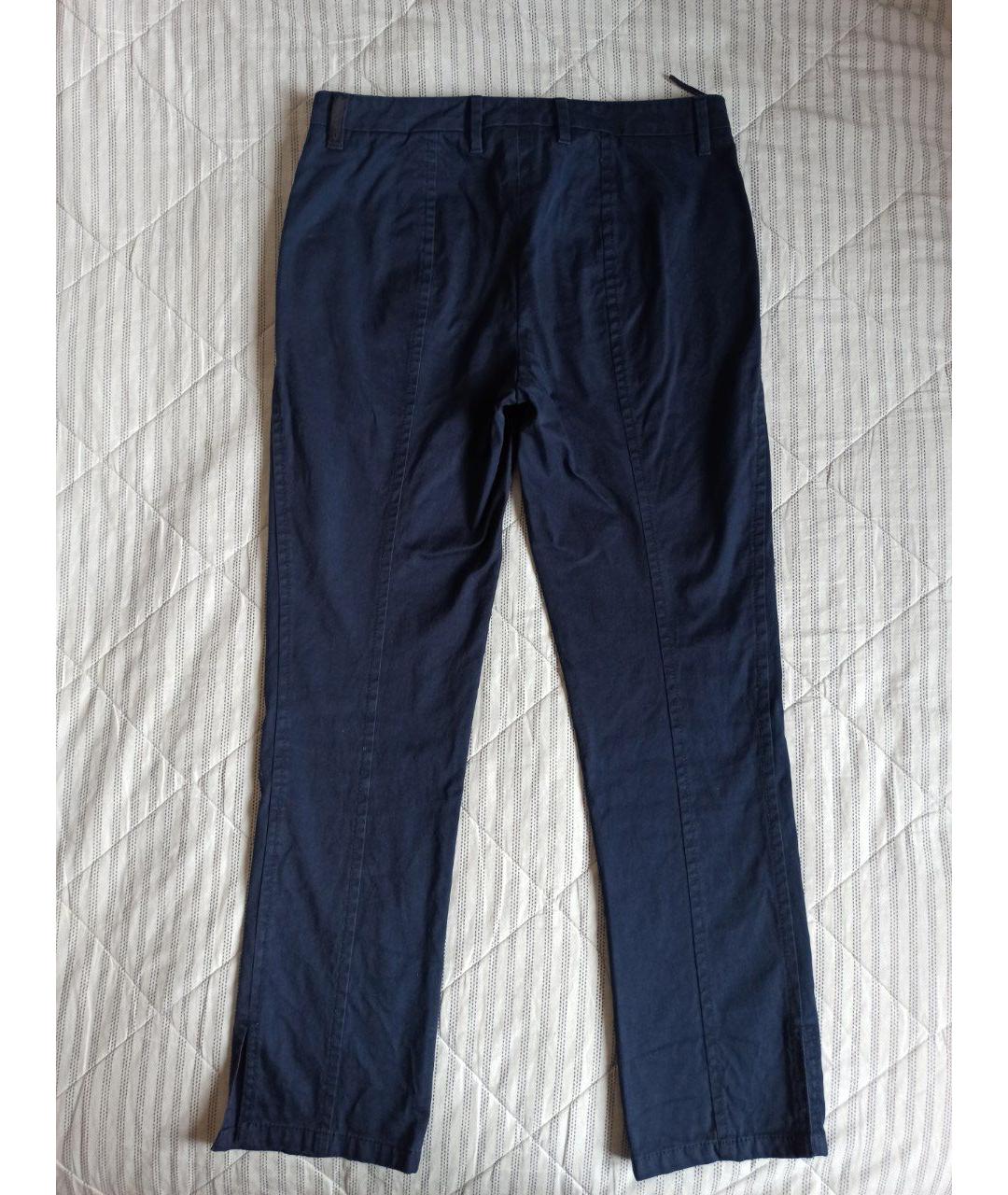 PRADA Темно-синие хлопковые брюки узкие, фото 4
