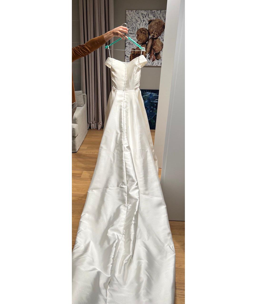 ELIE SAAB Белое атласное свадебное платье, фото 2