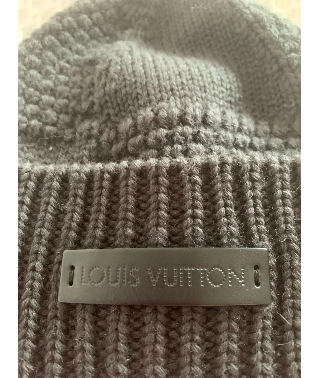 LOUIS VUITTON PRE-OWNED Черная шерстяная шапка, фото 3