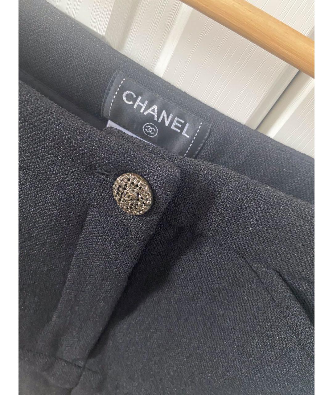 CHANEL PRE-OWNED Черная шерстяная юбка мини, фото 2