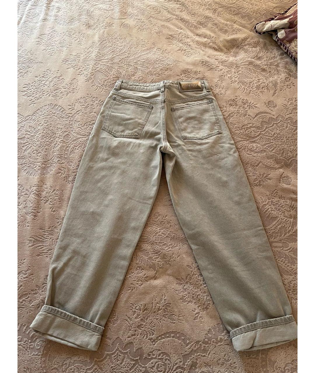 PINKO Серые хлопко-полиэстеровые прямые джинсы, фото 2