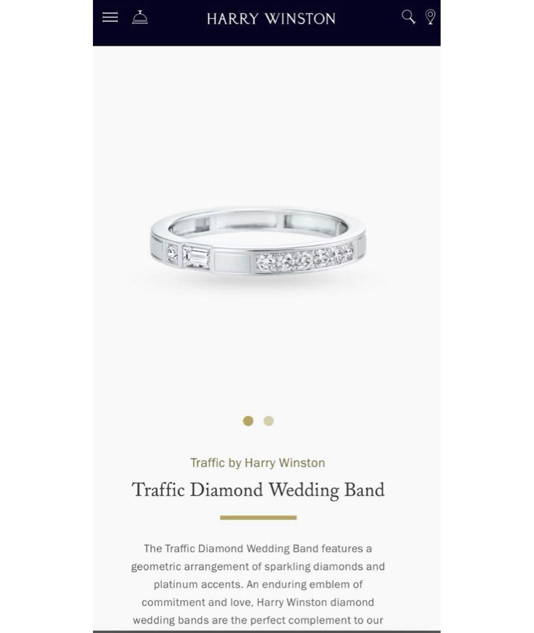 Harry Winston Серебряное платиновое кольцо, фото 6