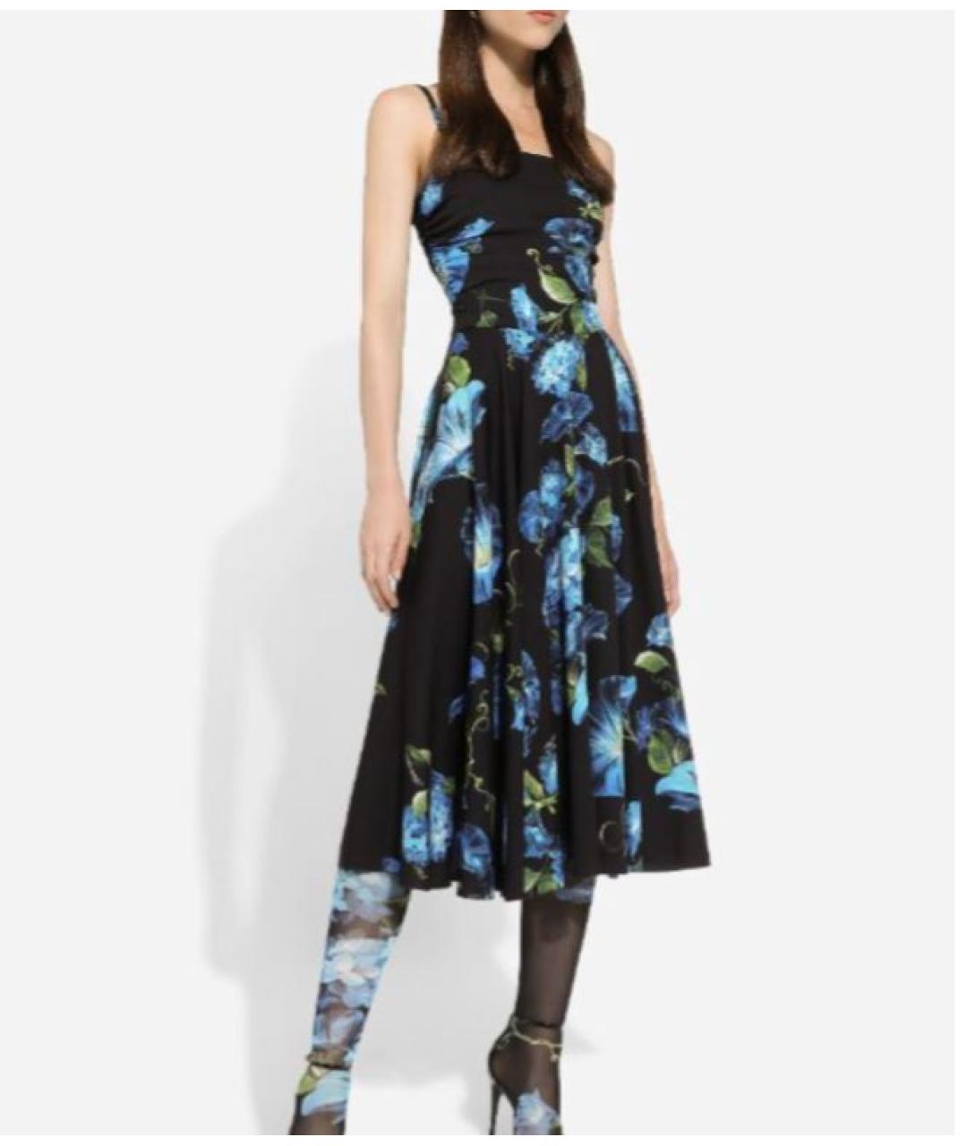 DOLCE&GABBANA Мульти шелковое платье, фото 4