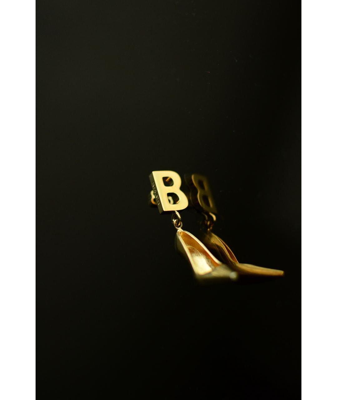 BALENCIAGA Золотые латунные серьги, фото 3