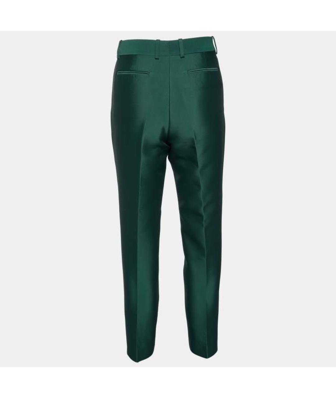 CELINE PRE-OWNED Зеленые креповые брюки узкие, фото 2