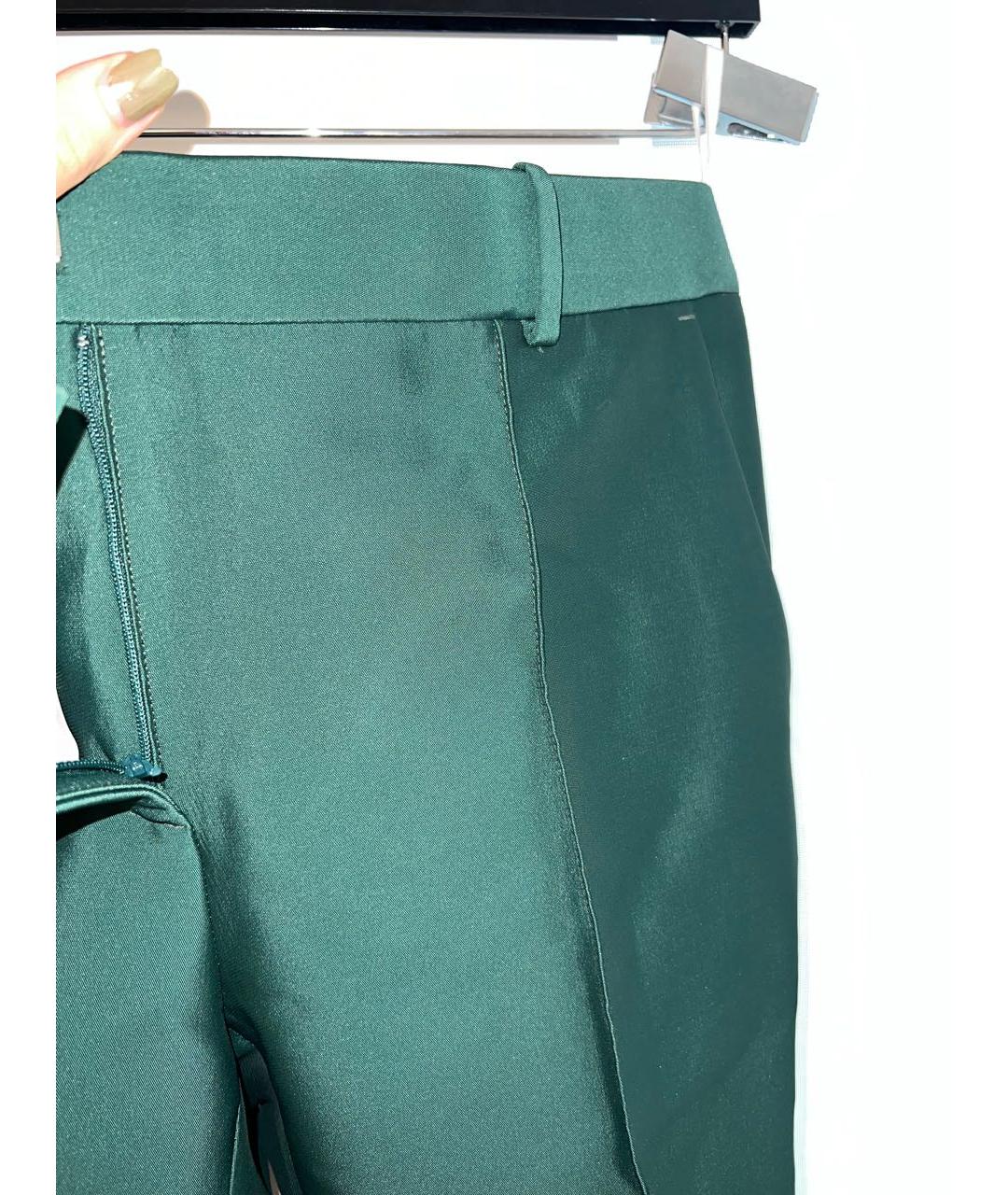 CELINE PRE-OWNED Зеленые креповые брюки узкие, фото 5